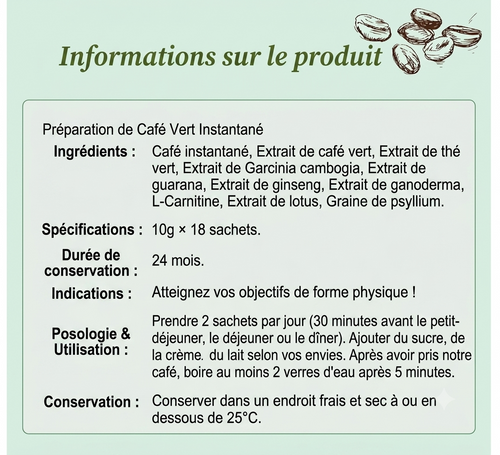 Informations produit — ingrédients, posologie, conservation