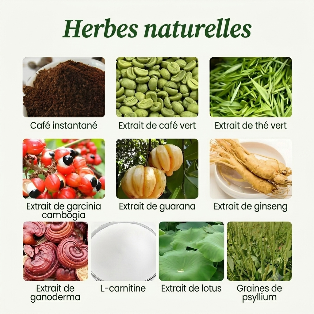 Herbes naturelles — les 10 actifs de Slim Green Coffee