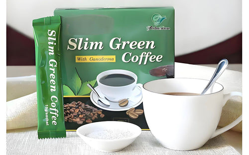 Slim Green Coffee avec Ganoderma — boîte et sachet
